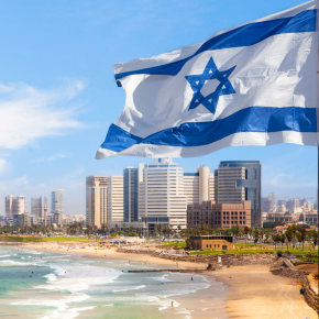 Israeli Flag in Tel Aviv