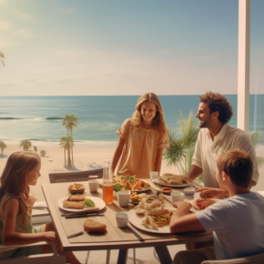 Family eating breakfast