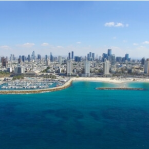 The city of Tel Aviv from panorama photography